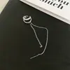 Brincos de tassel longo com zircônia, clip de osso da orelha, temperamento de luxo leve, um ou duas peças, clip de orelha sem furo, novo para mulheres