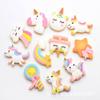 Accesorios de resina de unicornio de dibujos animados decoración de carcasa de teléfono móvil horquilla para el cabello para niños banda de goma material de joyería artesanal diy