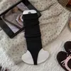 Meias de agulha dupla meias femininas estilo coreano miu cor sólida meias largas que cobrem o pé agulha dupla estilo balé meias afuniladas para panturrilha