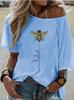 Camiseta de manga corta para mujer, popular en Amazon, nueva camiseta estampada de moda, 1688 Alibaba, nueva en línea