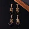 Estilo Palacio Retro Exquisito Patrón de Lirio Borla de Diamante Nicho Moda Elegantes Pendientes de Gama Alta Joyería Medieval