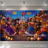 Tapiz decorativo del Día de Muertos con estampado de calavera estilo mexicano para fondo festivo