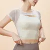 Ropa de Yoga Deportiva de Manga Corta para Mujer Primavera y Verano Holgada Fitness Running Secado Rápido Camiseta de Manga Corta Traje Transpirable de Pilates