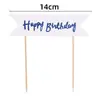 Banner de Arco de Feliz Cumpleaños Plug-in Tarjeta Plug-in para Pastel Vestir Bronceado Horneado Bandera de Feliz Cumpleaños