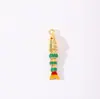 Colgante Versátil de Joyería con Accesorios de Esmalte Colorido Tachonado de Diamantes Chapado en Cobre Dorado Transfronterizo Europeo y Americano de Lujo Ligero de Gama Alta para Mujeres DIY