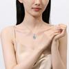 Collar de plata esterlina S925 para mujer aguamarina diamante de alto carbono forma de huevo oval cadena clavicular Europa y Estados Unidos explosiones transfronterizas venta al por mayor