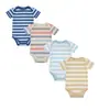 Mono de algodón para bebé más vendido transfronterizo europeo y americano, mono versátil a rayas para niños y niñas, mameluco de manga corta para bebé