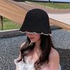 Chapéu de pescador feminino primavera e verão nova chegada feminina renda elegante chapéu de balde japonês simples chapéu protetor solar chapéu de bacia pequena showface