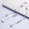 Collar de estrella perlado color cáñamo barroco con cadena en Y, personalidad de chica, plata de ley S925, venta al por mayor