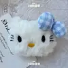 Muñeca de Gato con Lazo de Cuadros Lindo Cuerda para el Cabello Niños Goma Elástica Alta para el Cabello Banda de Tela Vaquera Accesorios para el Cabello de Dibujos Animados