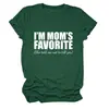 EU SOU o Favorito da Mamãe Amazon Wish Site Independente Moda Versátil Feminino Casual Gola Redonda Manga Curta Camiseta