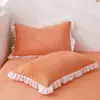 Funda de almohada Color liso Funda de almohada para estudiante Estilo princesa Paquete de par de fundas de almohada para dormitorio Estilo coreano Paquete individual de una pieza