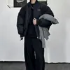 Chaqueta de Moda de Diseño Acolchada de Algodón para Hombre Costuras Invierno Cuello Chaqueta Acolchada de Algodón Suelta Moderna Corta Top Combinable para Hombre