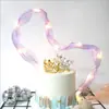 Decoración de pastel para hornear estilo INS cinta cinta lámpara perlas inserción de tarjeta creativa cumpleaños boda fiesta vestimenta