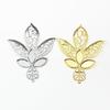 Acessórios para joias DIY 56*70mm cauda de fênix de três folhas peça de flor de pena de fênix peça de metal incrustada peça decorativa