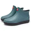 Botas de Lluvia Cortas para Hombre Transfronterizas Antideslizantes Impermeables Engrosadas Resistentes al Desgaste de Goma Botas de Lluvia para Exteriores Cruce de Agua Comercio Exterior Venta al por Mayor