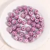 Cuentas redondas facetadas de cerámica de color dopamina con agujeros rectos, materiales y accesorios para abalorios de pulseras y correas de teléfono hechas a mano para DIY