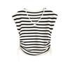 Ropa Única y Elegante/Estilo Sencillo y Dulce Top de Punto sin Mangas con Cuello en V, Hombros al Descubierto y Cordones Ajustables en Ambos Lados
