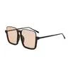 Gafas de Sol Personalizadas en Marrón, Estilo Nuevo, Unisex, Gafas Retro de Doble Puente con Montura Negra Grande, Personalización de Gafas de Sol