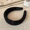 Diadema de Lana con Lentejuelas de Corona Alta Roja Otoño e Invierno Pinza para el Cabello Versátil de Alta Gama para Salir, Lavarse la Cara, Maquillaje y Herramienta de Peinado