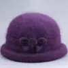 Chapéus para mulheres de meia-idade e idosos, chapéu de inverno quente para mãe, com veludo extra grosso, chapéu pescador para idosos, chapéu de lã tricotado para senhoras