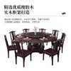 Nova mesa de jantar de madeira maciça estilo chinês e cadeira combinadas para uso doméstico, grande mesa original com mesa giratória, fogão de indução, mesa de jantar redonda para hotel
