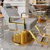 Silla de Salón Reclinable con Altura Ajustable para Cortes de Cabello, Giratoria y Adecuada para Teñido de Cabello, Hecha de Acero Inoxidable