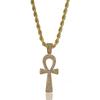 Pendente Chave Egípcia Ankh Mais Vendido de Celebridade, Colar Hip-Hop Moderno com Zircônia Microincrustada, Venda Direta da Fábrica Estilo Egípcio