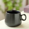 Taza de café de cerámica mate de 300 CC con platillo, taza de café estilo europeo, juego de tazas de café, taza de capuchino