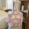Bolsa de Ombro Grande Capacidade Estilo Japonês Menina Cartoon Fofa Bolsa de Estudo Tote Bolsa de Mão Transversal