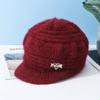 Sombrero de Otoño e Invierno para Madres de Edad Media y Avanzada Estilo Occidental Moda Forrado de Polar Tejido de Lana Engrosado Gorro Cálido para Salir