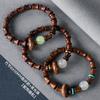 Festival de pêra de flor preta, contas luminosas de bambu, anel de corrida, estilo chinês, pulseira de contas de Buda, presente para namorada, atacado