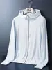 Roupa de Proteção Solar de Malha para Uso Externo no Verão 2026 para Homens, Secagem Rápida, Fina, Casual, Esportiva, Respirável, Roupa com Capuz para Proteção Solar para Homens