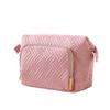 Bolsa de Maquillaje Acolchada Transfronteriza Piel de Durazno Acolchada Bolsa de Almacenamiento para Artículos de Tocador Bolsa de Artículos de Tocador de Gran Capacidad Bolsa de Almacenamiento para Cosméticos de Viaje