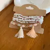 Accesorio de Vacaciones: Pulsera Multicolor de Cuentas de Cristal y Perlas de Arroz de Múltiples Capas, Joyería de Mano Bohemia Lujosa y de Alta Gama