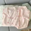 Pijama Longo Manga Longa Calça Longa Algodão Nuvem Direto da Fábrica Meninas Fofo Doce Desenho Animado Pijama Conjunto para Casa
