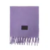 Bufanda de Lana de Color Puro con Borlas Nueva para Otoño e Invierno para Mujer Bufanda Engrosada Resistente al Frío y Cálida Chal Versátil Simple de Alta Gama
