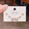 2026 Nuevo Estilo Pendientes de Moño de Circonita de Gama Alta Juego de Tres Pares, Exquisito Juego de Pendientes de Lujo Ligero de 6 Piezas para Mujer