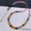 Collar Cadena de Princesa Cadena para Clavícula de Turmalina Arcoíris Transparente Natural Lujo Ligero Regalo para Chica Dulce Joyería de Gota de Agua