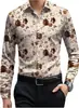 Camisa de Manga Larga para Hombre con Estampado Digital Nueva Patrón Transfronteriza Casual Nueva Moda Negocios Tallas Grandes