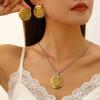 Conjunto de Joias de Moda Transfronteiriça Europeia e Americana para Mulheres Brincos de Estrela do Mar Geométricos Exagerados com Senso de Alto Padrão Personalidade Colar Pingente Mulheres
