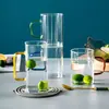 Vaso Cuadrado Transparente de Vidrio de Borosilicato de Alta Calidad con Asa de Color de una Sola Capa para Pajilla, Desayuno, Jugo, Leche, Taza de Agua para el Hogar