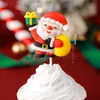Decoración Pastel Navideño 2025 Moño Campana Enchufe Árbol de Navidad de los Deseos Estrella de Cinco Puntas Vela Decoración para Hornear