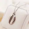Colgante de Estilo Bohemio Nuevo Transfronterizo Europeo y Americano para Mujer, Collar Personalizado de Acero Inoxidable para Vacaciones en la Playa con Concha Marina