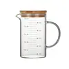 Taza medidora con escala, vaso de vidrio engrosado resistente a altas temperaturas para repostería casera, microondas, batir huevos, leche y té