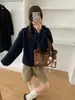 Suéter Feminino com Capuz Meio Zíper Estilo Coreano Preguiçoso Outono/Inverno Novo Solto Modelador Macio Fofo Pulôver Tricô