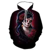 Venda transfronteiriça da Amazon suéter com estampa 3D de caveira de terror para Halloween sweatshirt casual masculina vendas diretas da fábrica