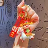Chaveiro Pingente Cavalo Branco Deus da Riqueza Estilo Chinês Desenho Animado Criativo Pingente de Bolsa Fofo Chaveiro de Carro Presente Atacado