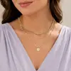 Colar empilhado multi-camada personalizado de venda quente europeu e americano colar transfronteiriço colar feminino pequeno pingente de barra colar de corrente de clavícula