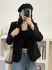 Nuevo blazer negro 2026 para mujer, colección de otoño, de alta calidad y elegante, adecuado tanto para ocasiones formales como casuales